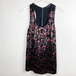 Y2K Forever 21 | Black Red Sequin Racerback Tank Sleeveless